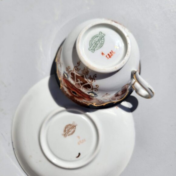 Alfred B Pearce & Co Antique English Bone China Tea Cup Saucer Set Vintage Plate - Picture 13 of 16